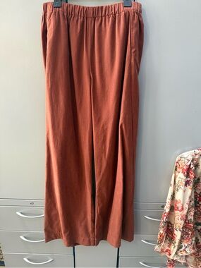 Another Love Rust Brown Elastic Waist Pants